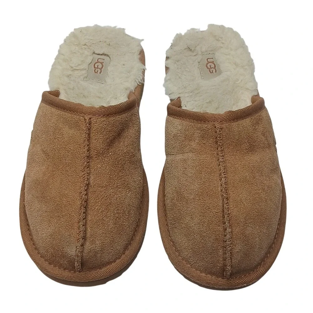 UGG Scuffette II Slippers Kids Size 3 Chestnut Suede Shearling Lined 1126382K